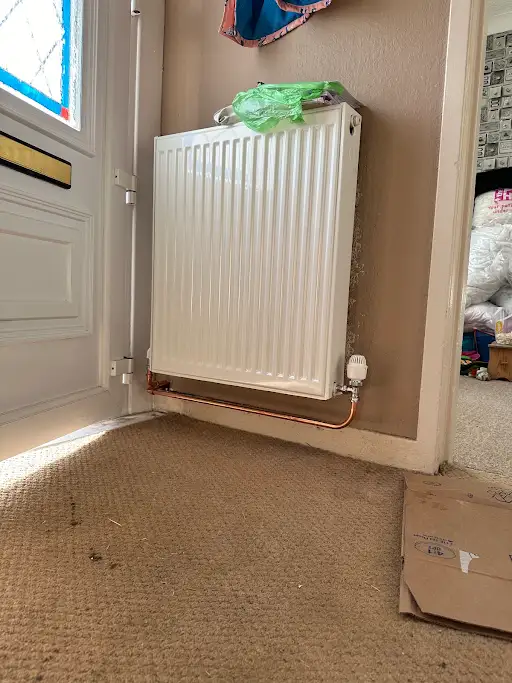 Radiator installation completed by TMS Plumbing & Heating